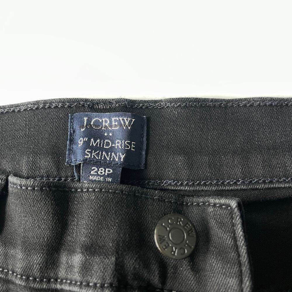 J.Crew Factory Petite 9" Mid Rise Black Skinny Jean signature stretch Black 28P - Picture 5 of 6